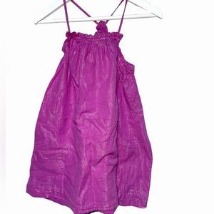 BabyGap Purple Lightweight Strappy Summer Dress W/ Silver Sparkly Stripes, 5